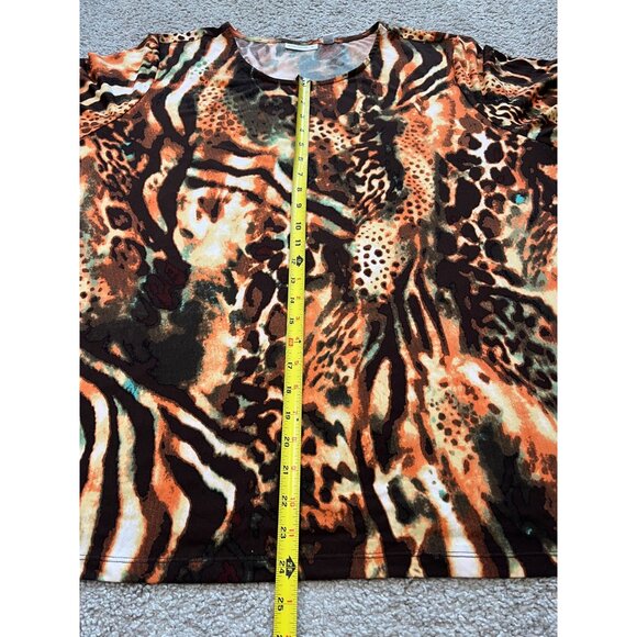 Susan Graver Womens Animal Print Tunic Top Size 3X Tiger Leopard - Picture 4 of 7